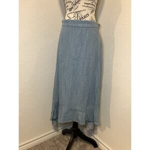 Ellison High Low Skirt Blue Chambray Handkerchief Long Skirt Size Medium EUC